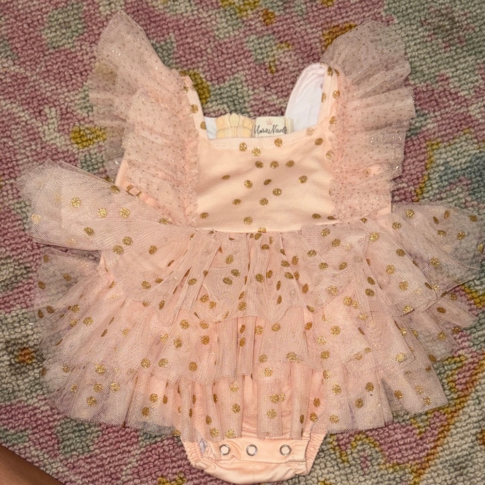Pink and Gold Baby Tutu Romper